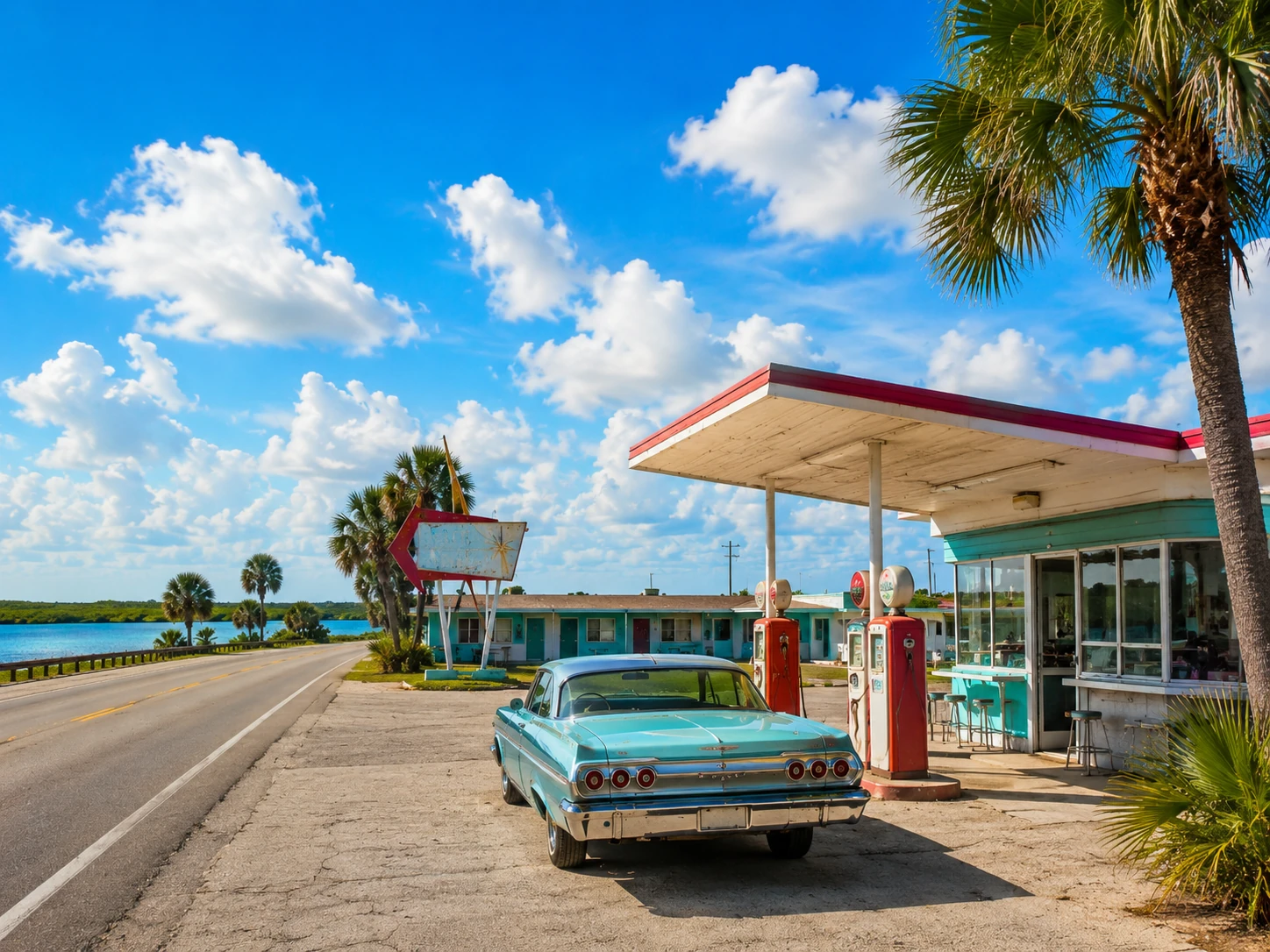 Roadside classics scene for Lake City.
