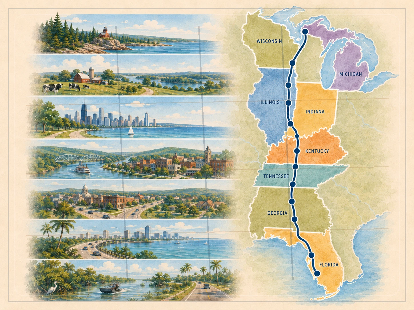 Map-style view of Route 41 driving segments.
