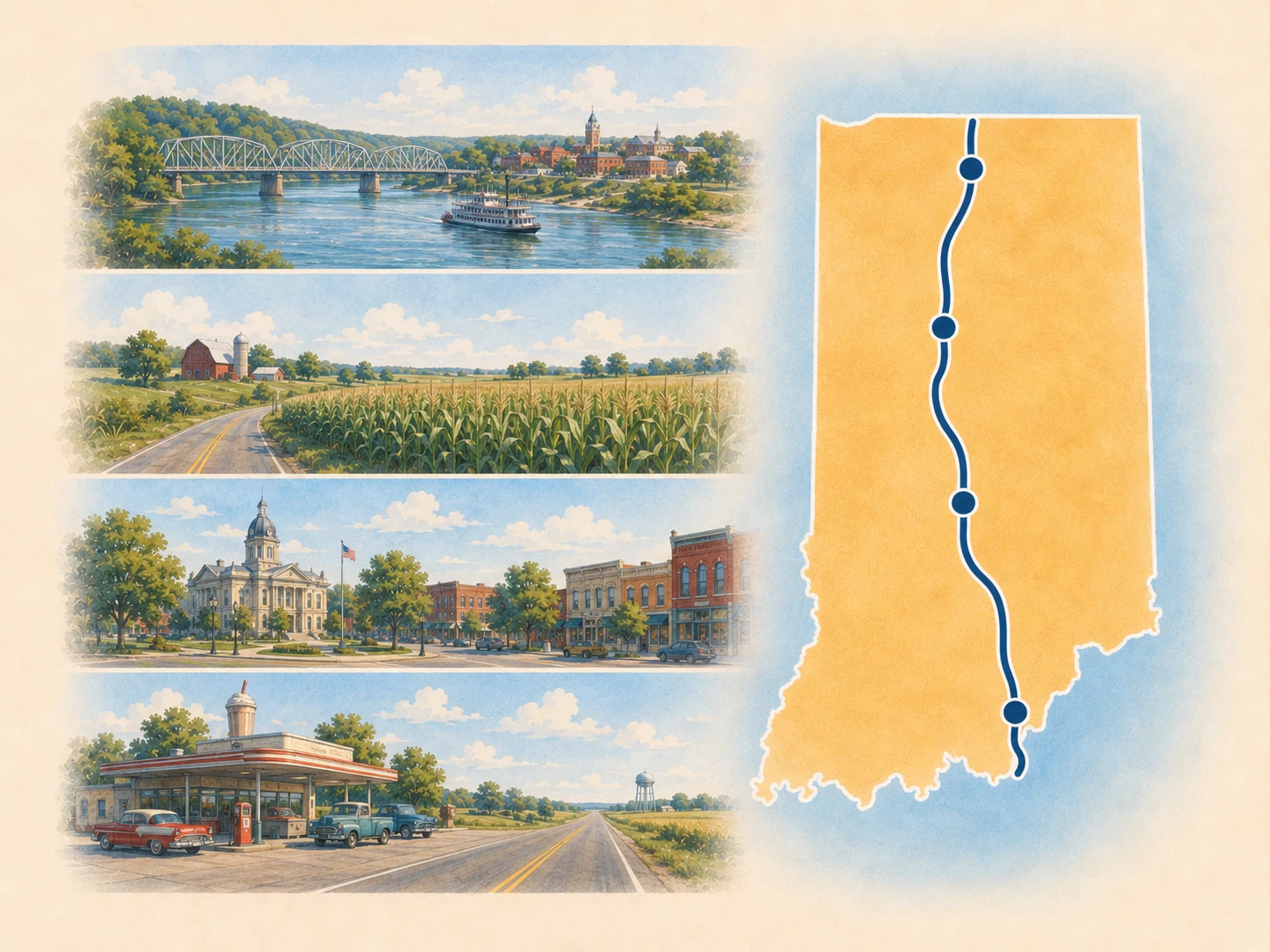 Indiana route landscape.