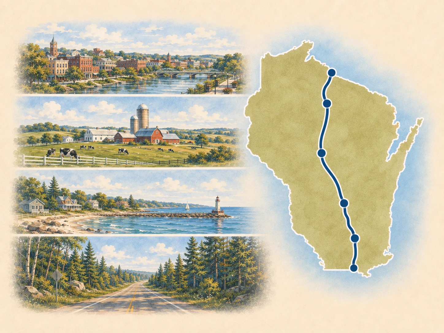 Wisconsin route landscape.