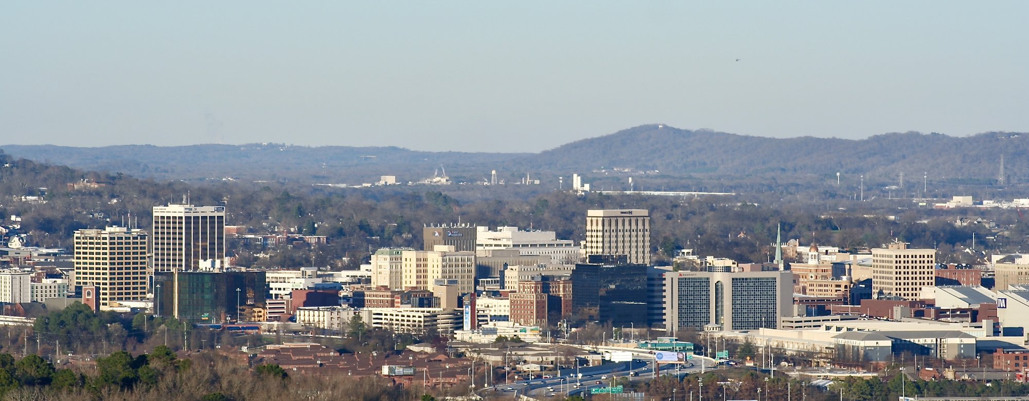 Chattanooga, Tennessee, at the mountain and river transition.