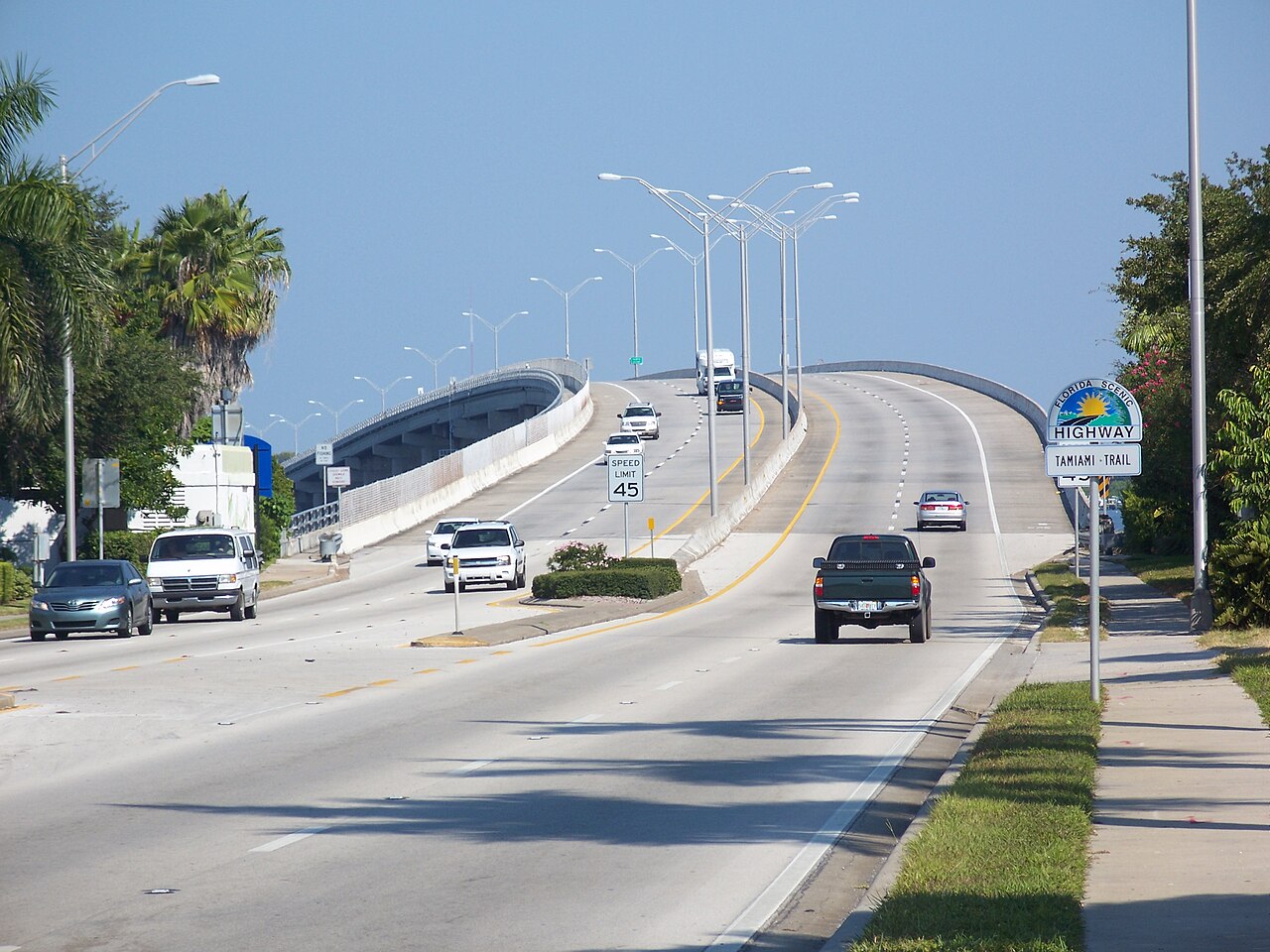 Green Bridge carrying Business US 41 across the Manatee River between Bradenton and Palmetto, Florida.