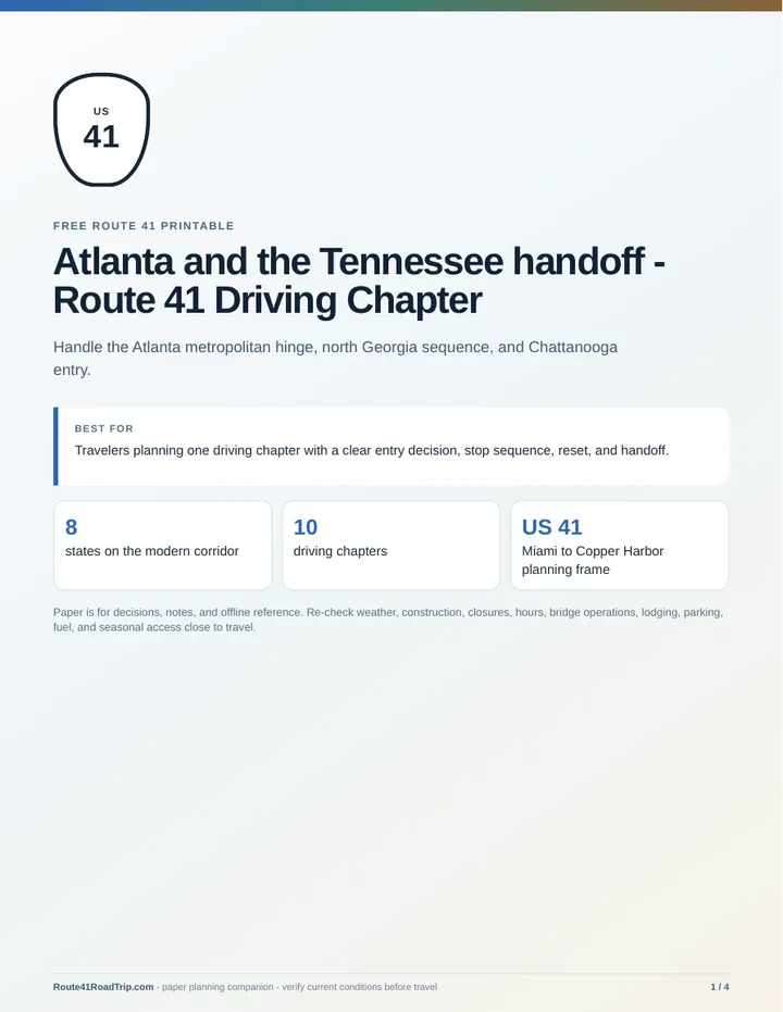 Cover of Atlanta and the Tennessee handoff - Route 41 Driving Chapter.