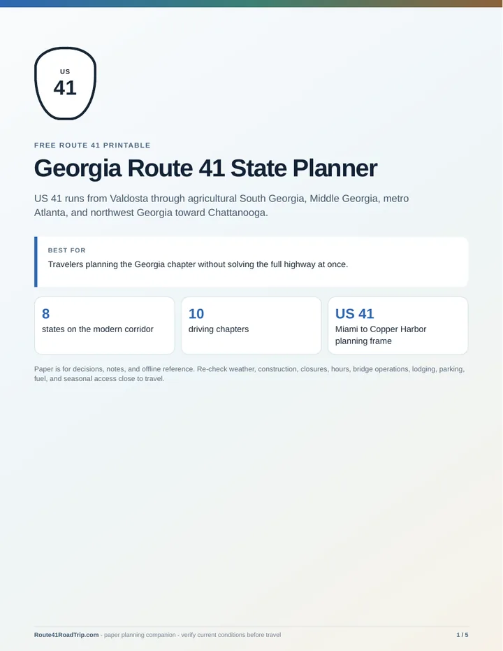 Cover of Georgia Route 41 State Planner.